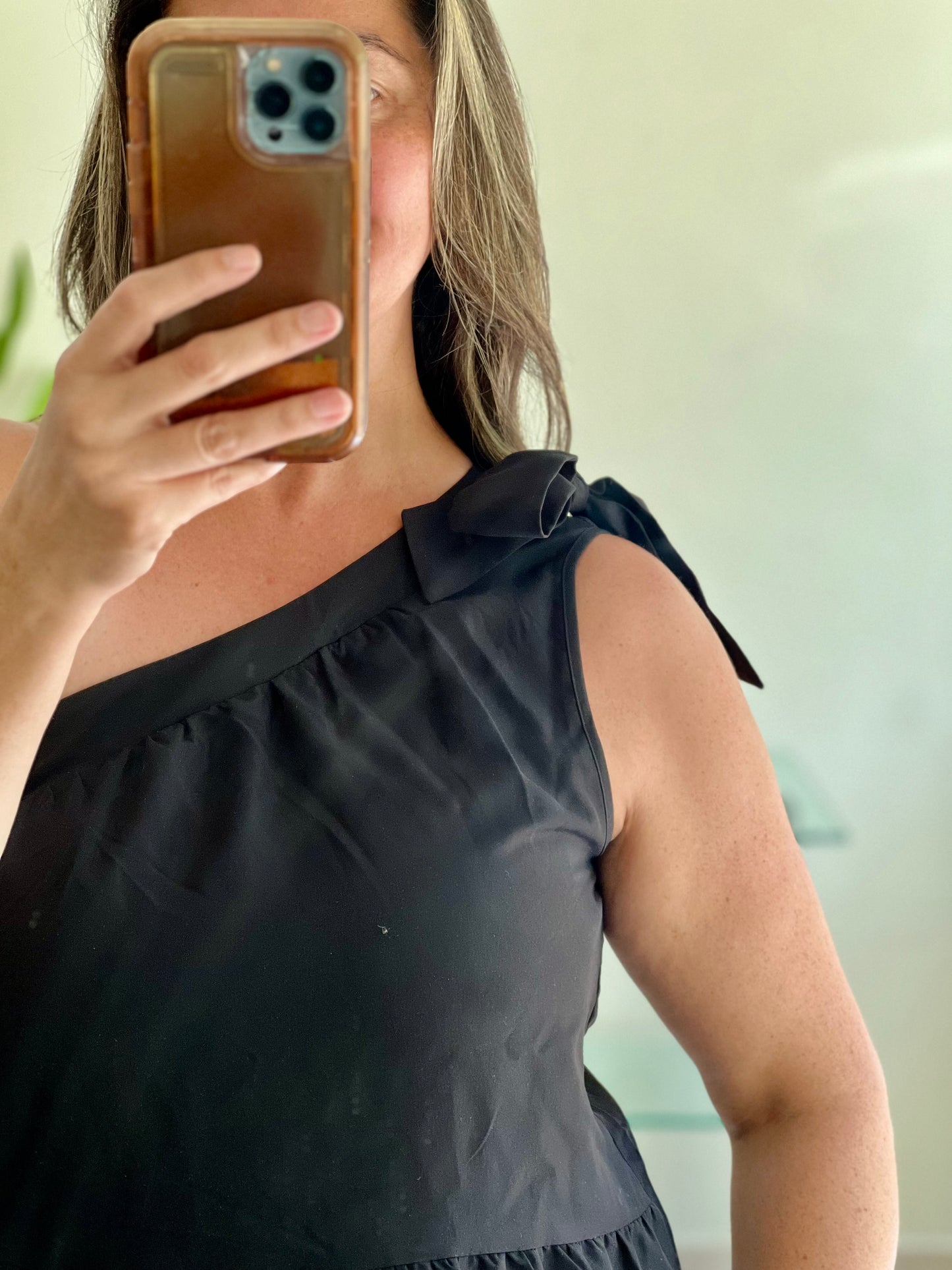 ONE SHOULDER BLACK MAXI DRESS