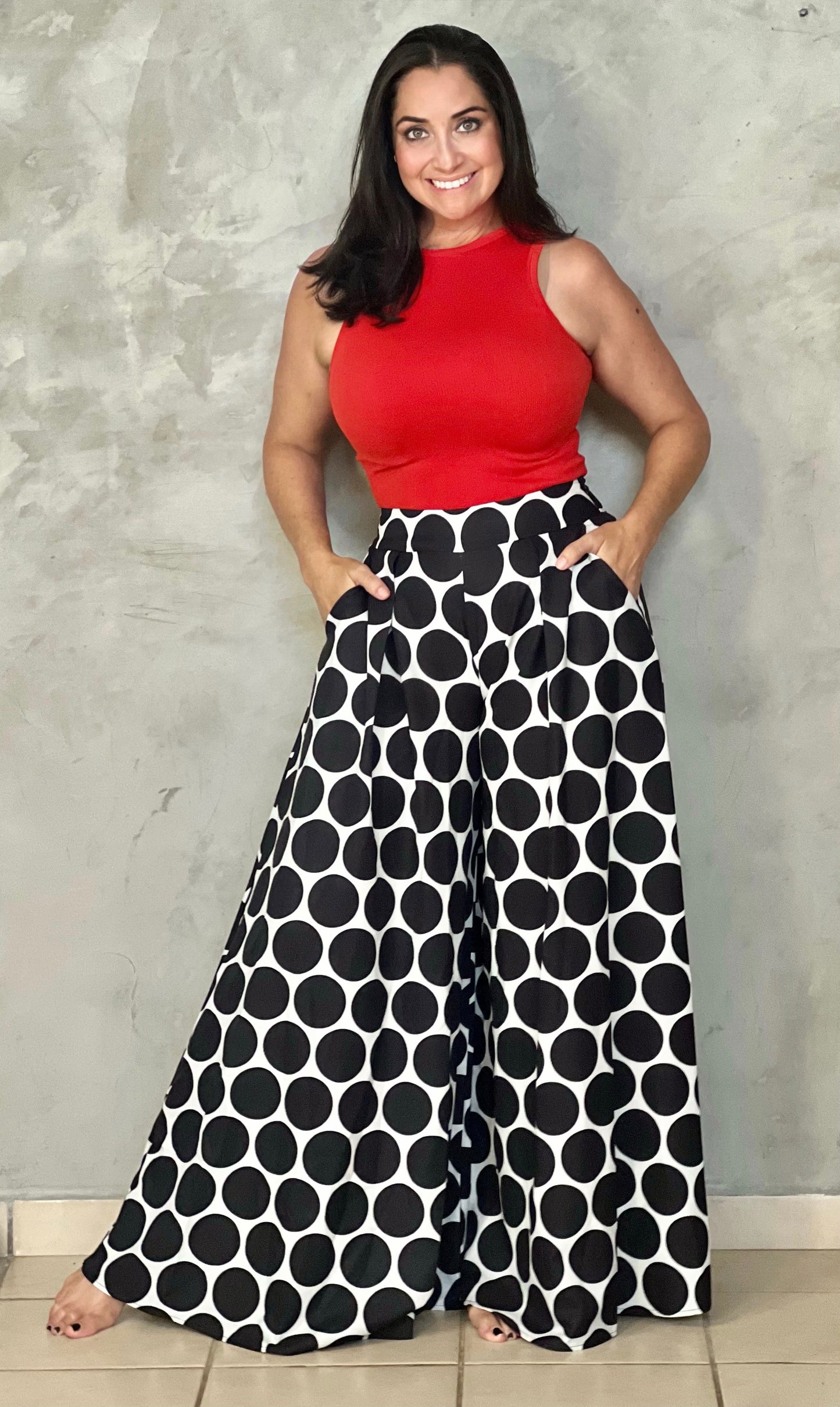 BLACK AND WHITE PALAZZO