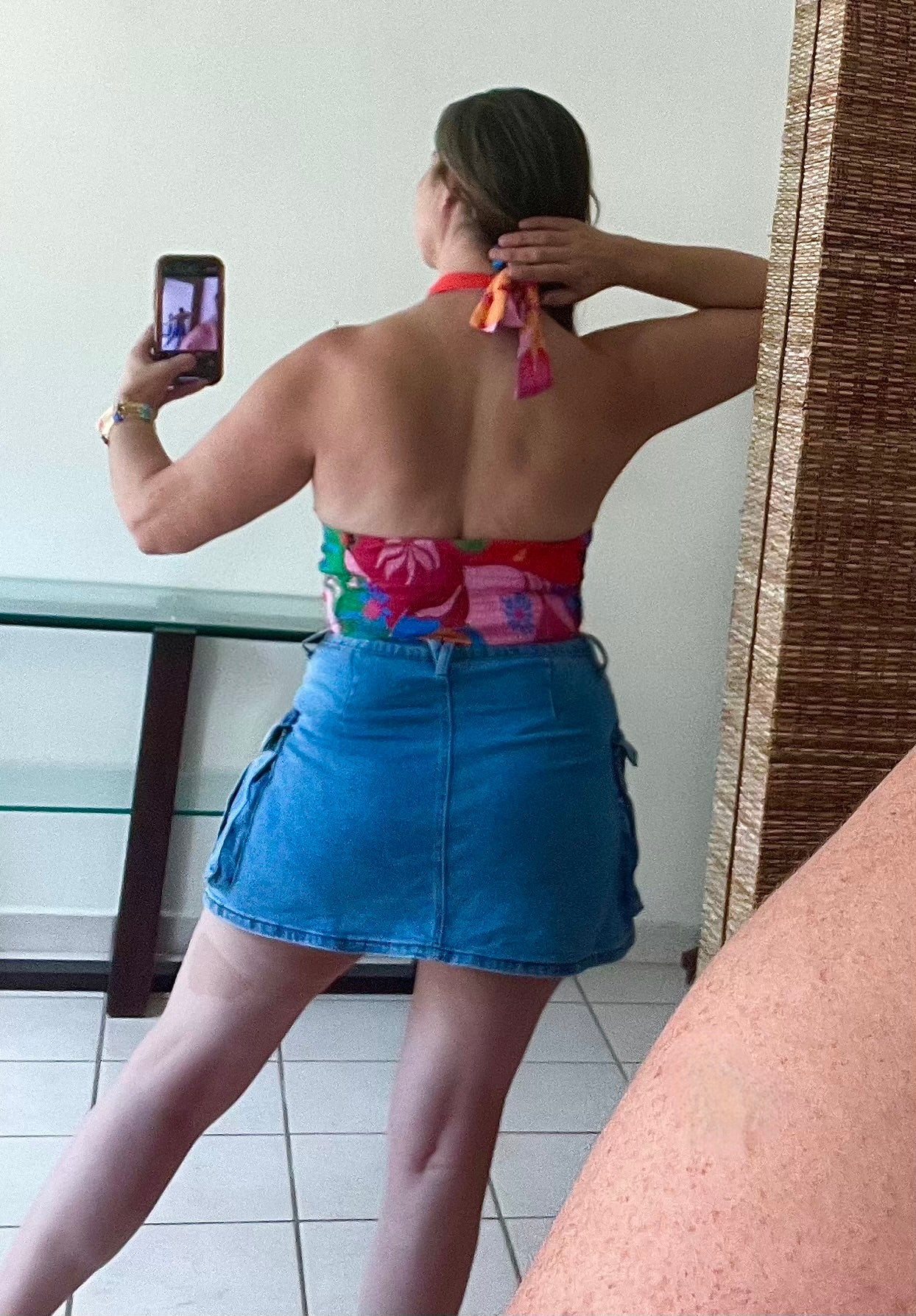 BRIGHT COLORFUL PRINTED CROSS FRONT TOP