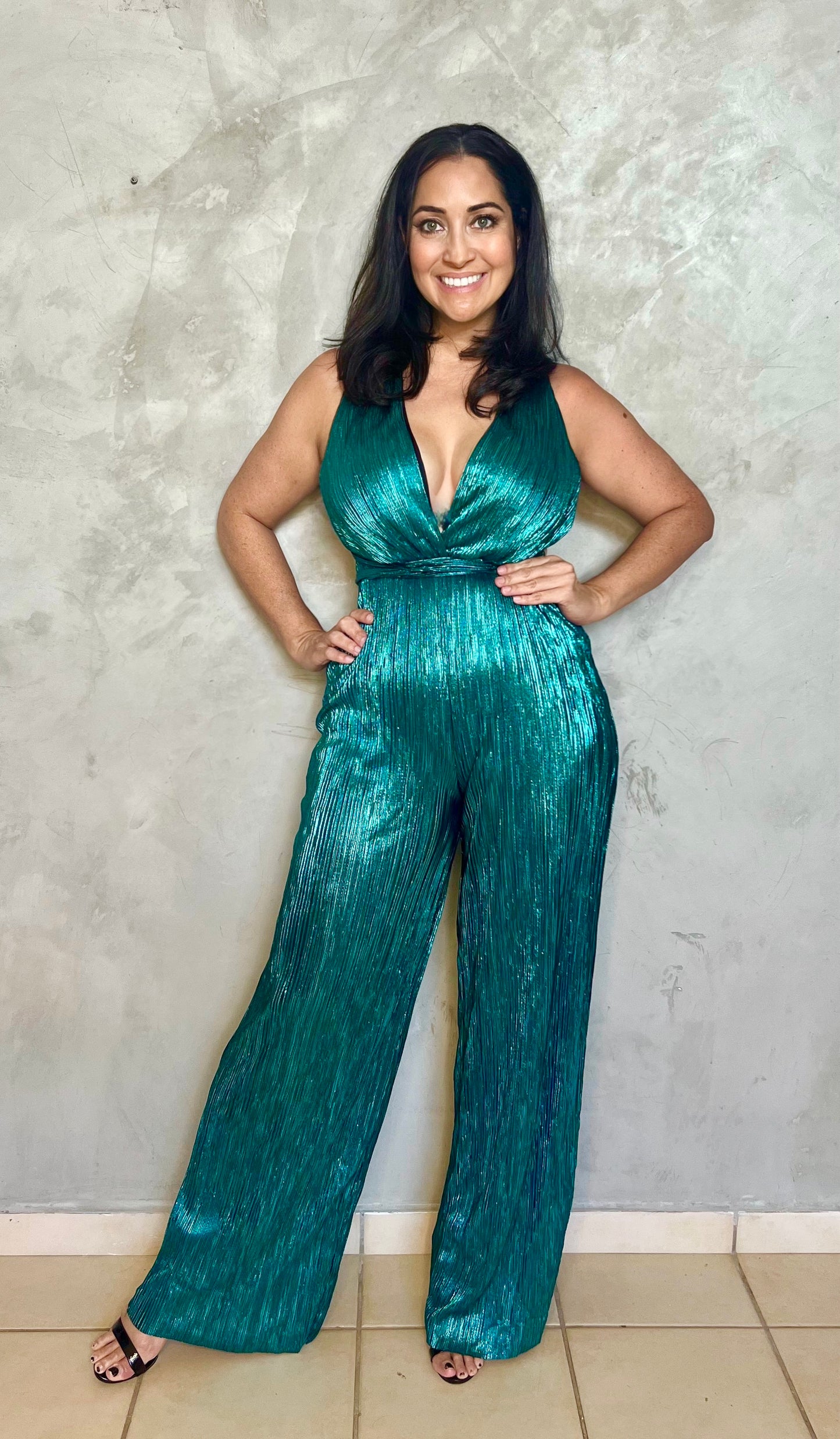 TEAL JUMPSUIT