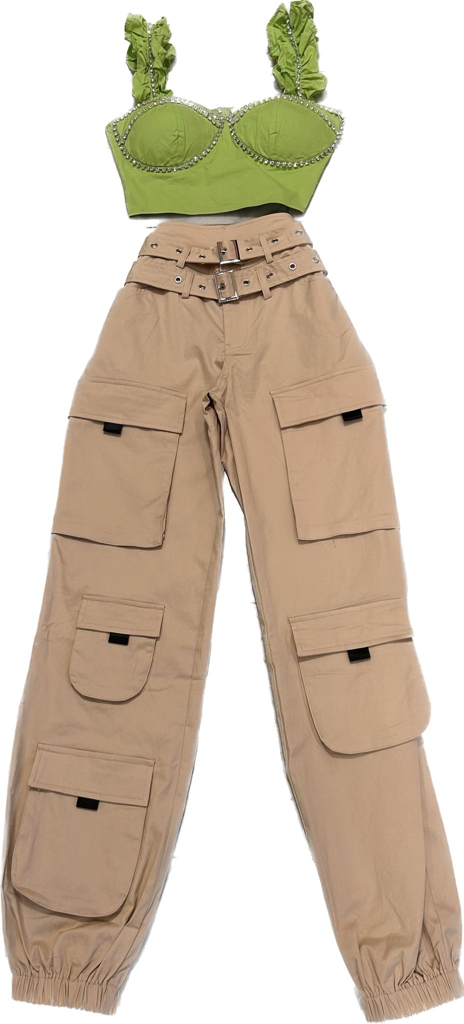 SALE - BEIGE CARGO JOGGERS