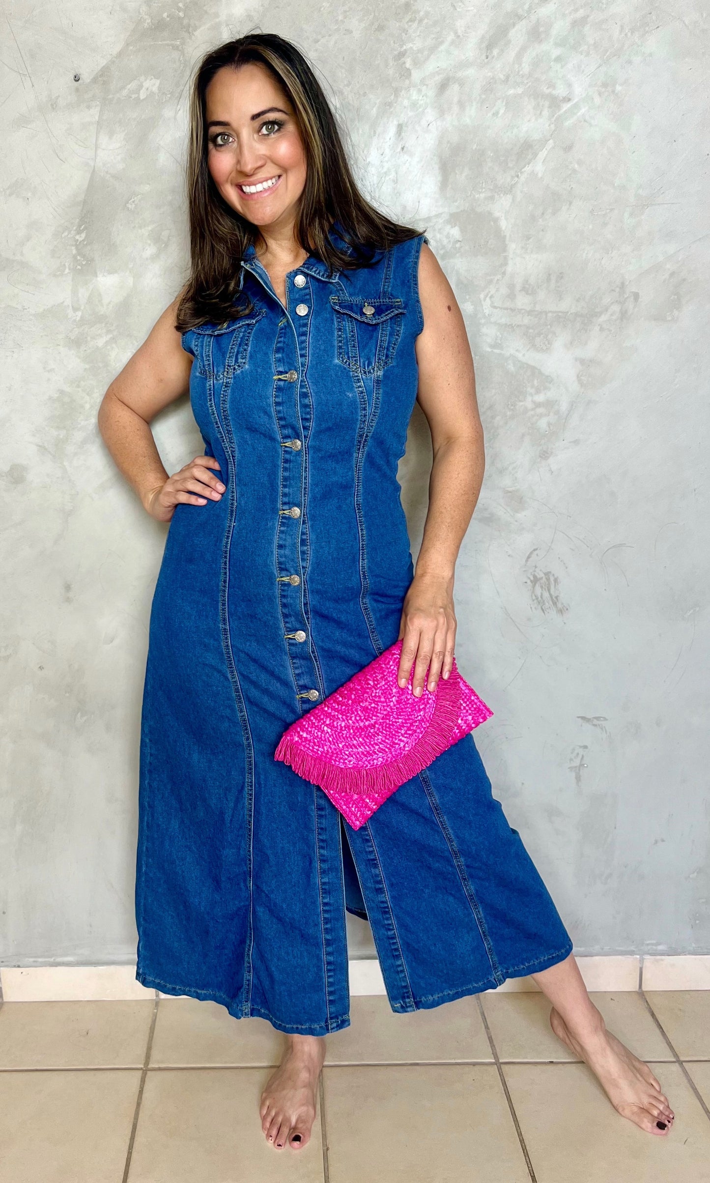 BLUE DENIM DRESS