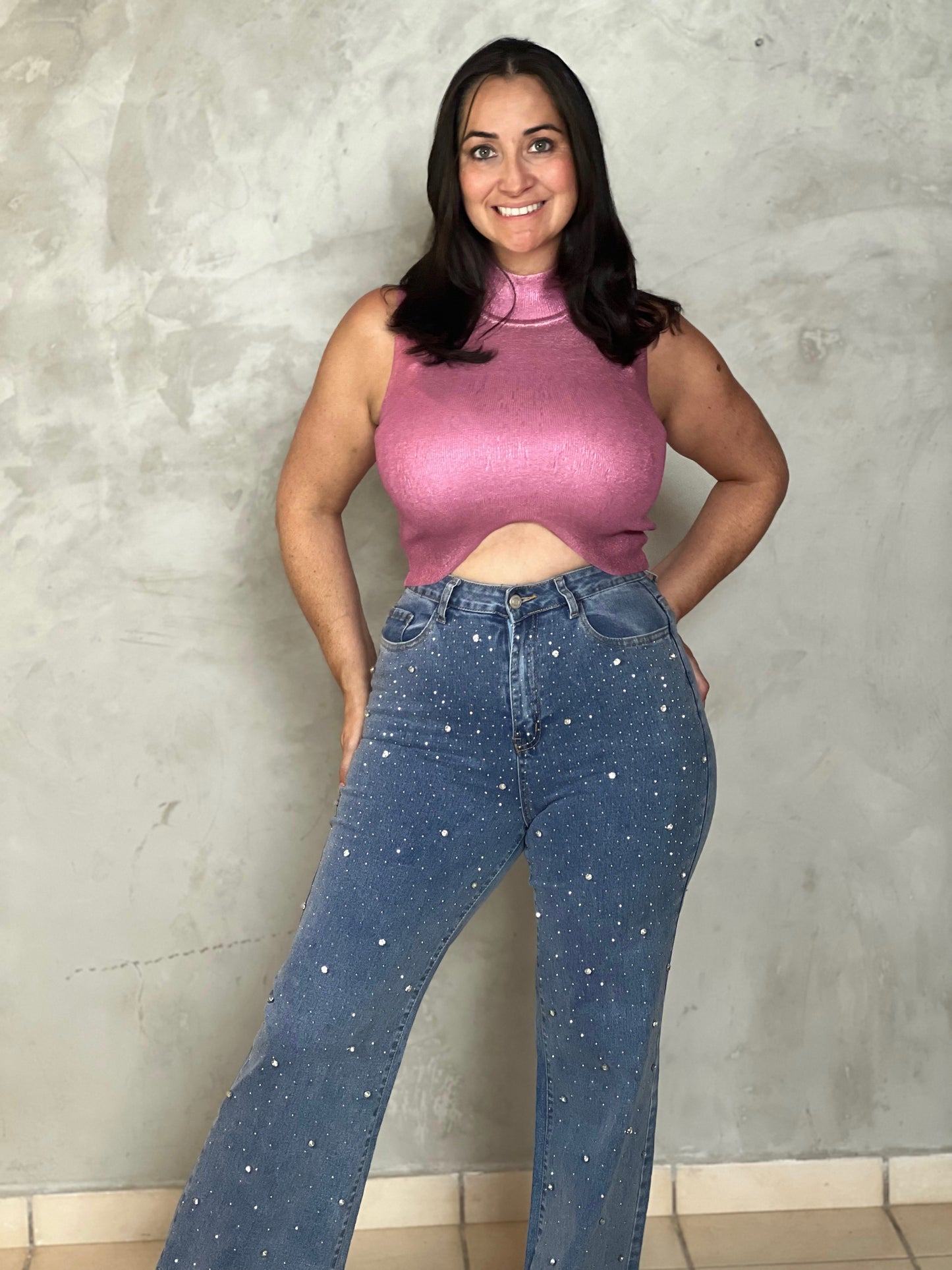 TURTLENECK ROSA METÁLICO