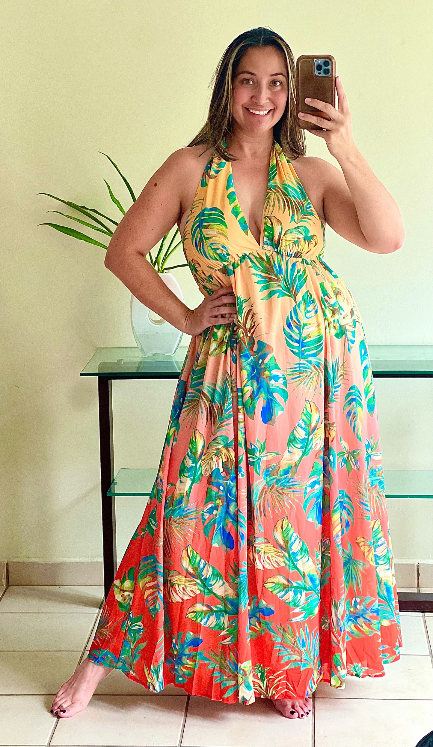 YELLOW ORANGE MAXI DRESS