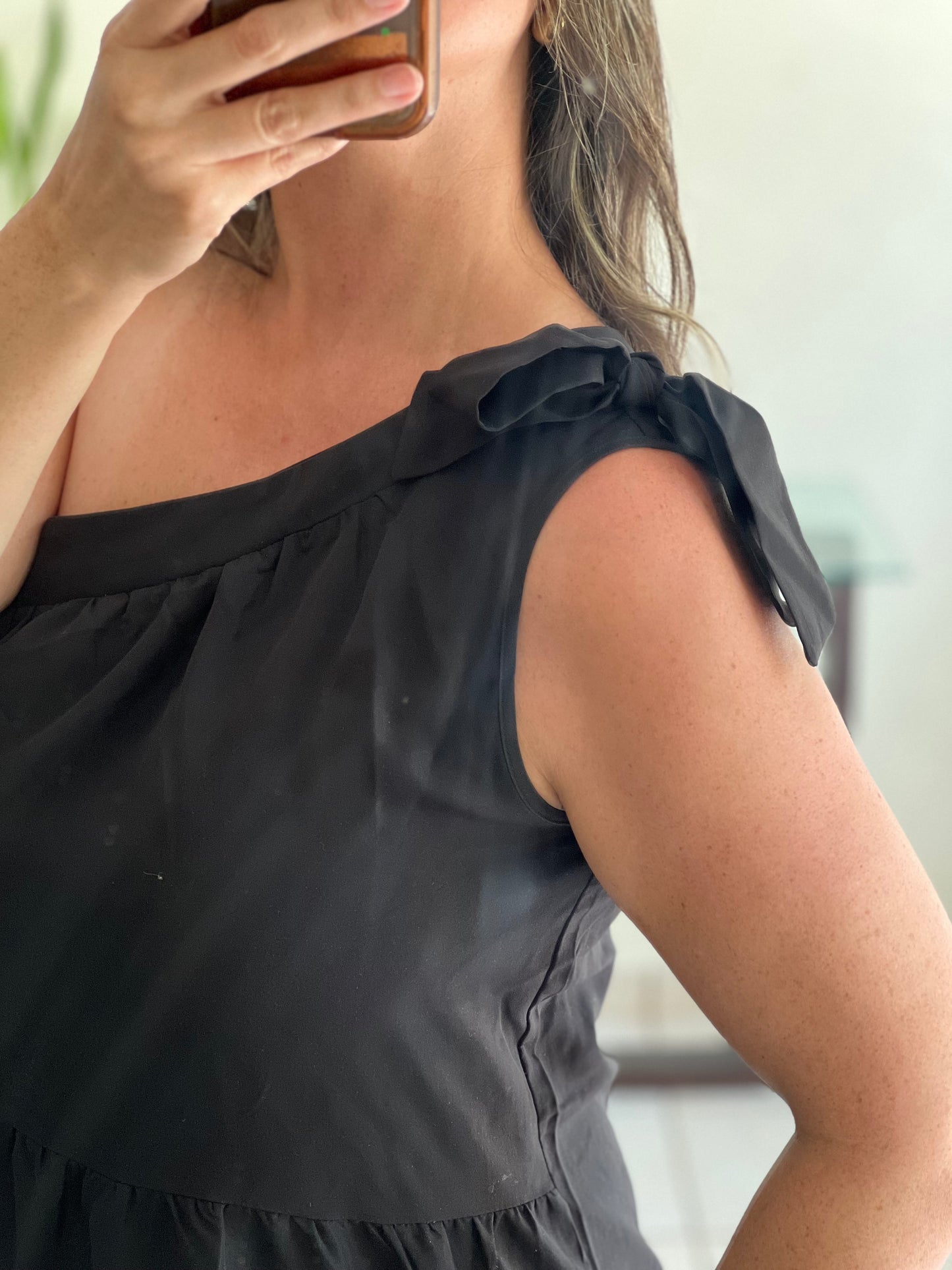 ONE SHOULDER BLACK MAXI DRESS