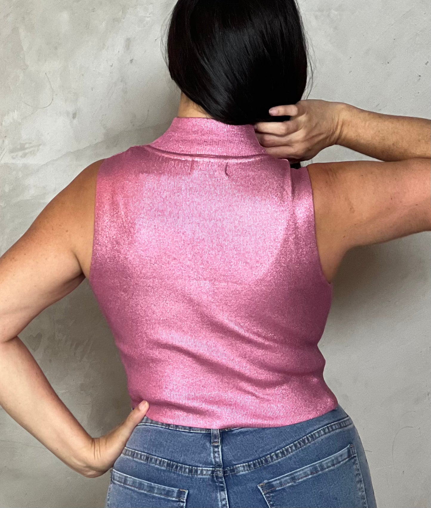 TURTLENECK ROSA METÁLICO