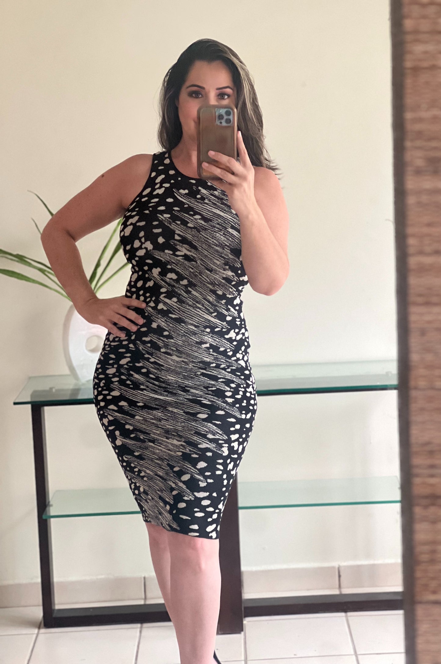 BLACK AND IVORY DRESS