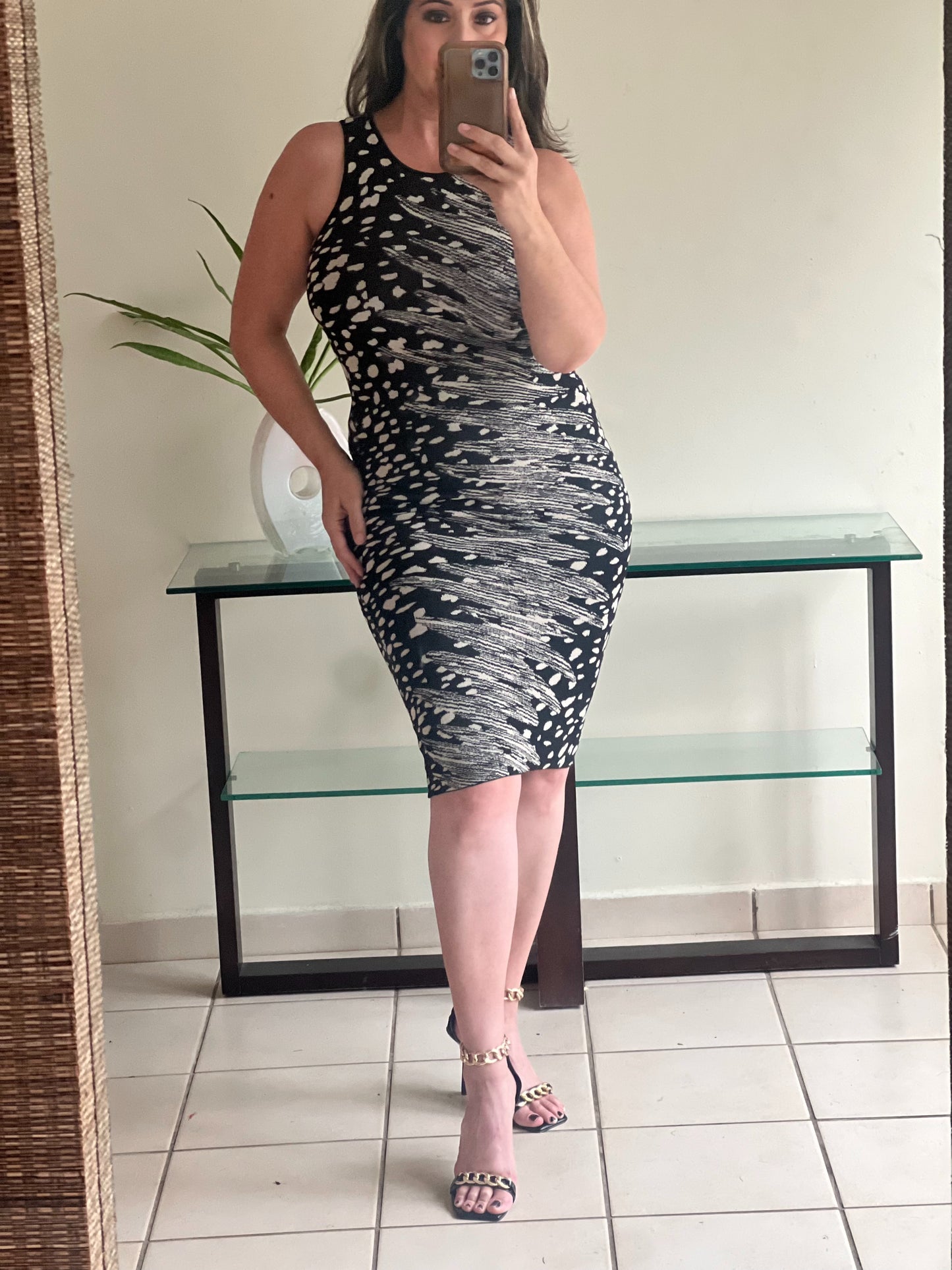 BLACK AND IVORY DRESS