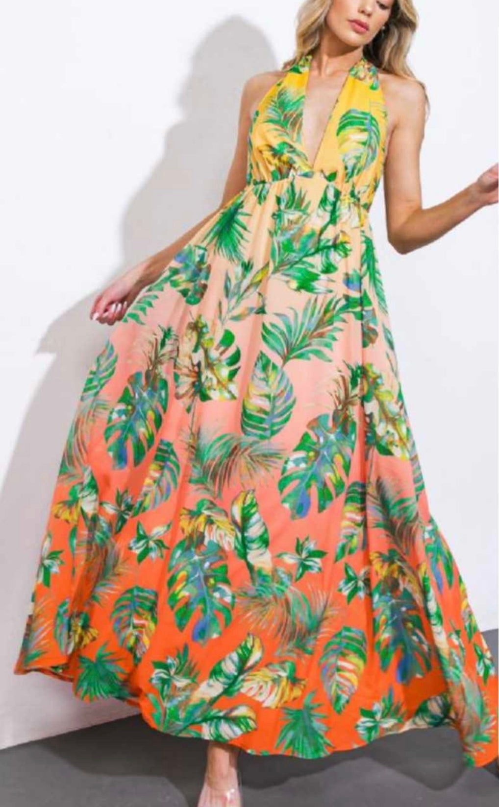 YELLOW ORANGE MAXI DRESS