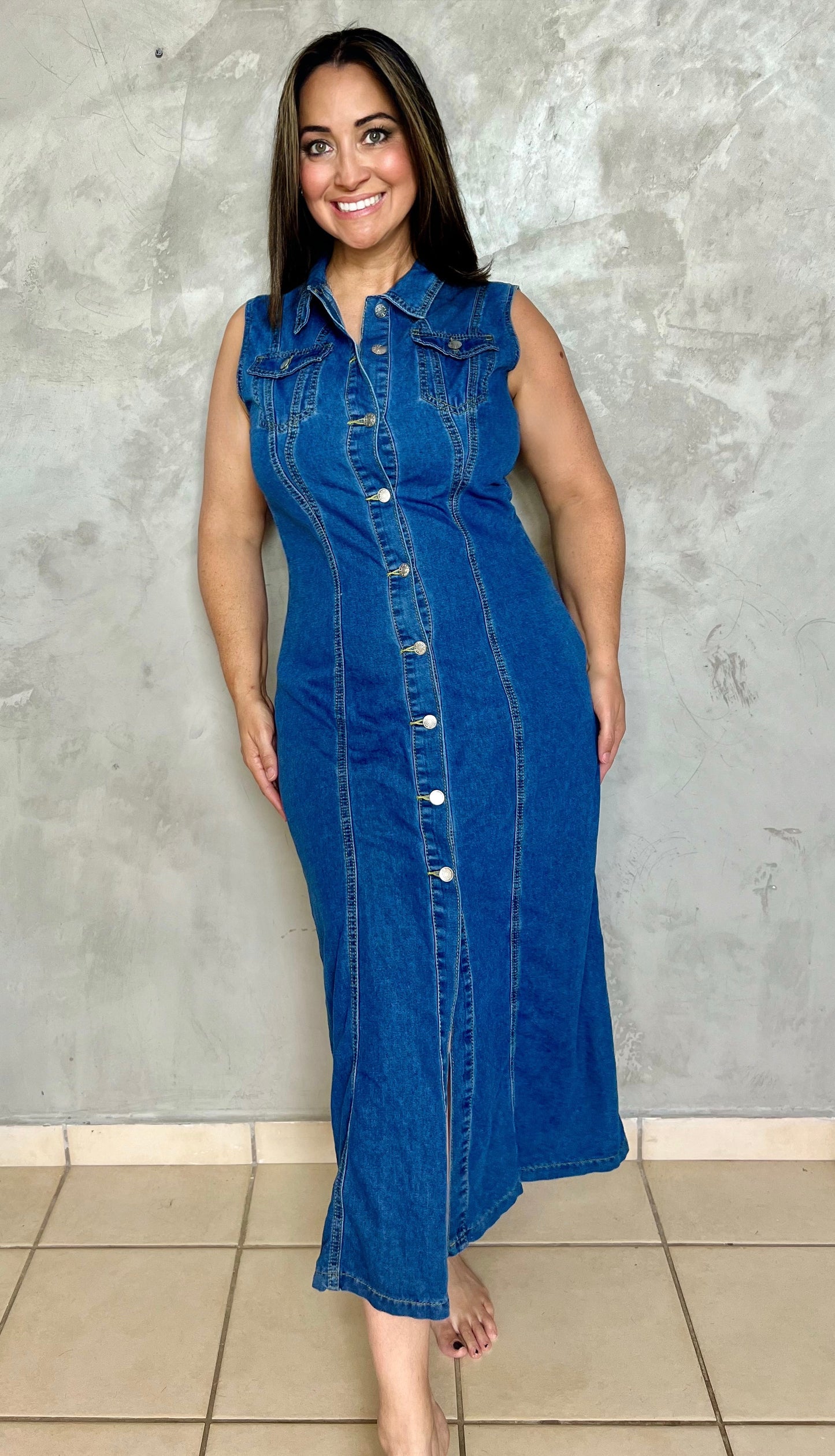 BLUE DENIM DRESS