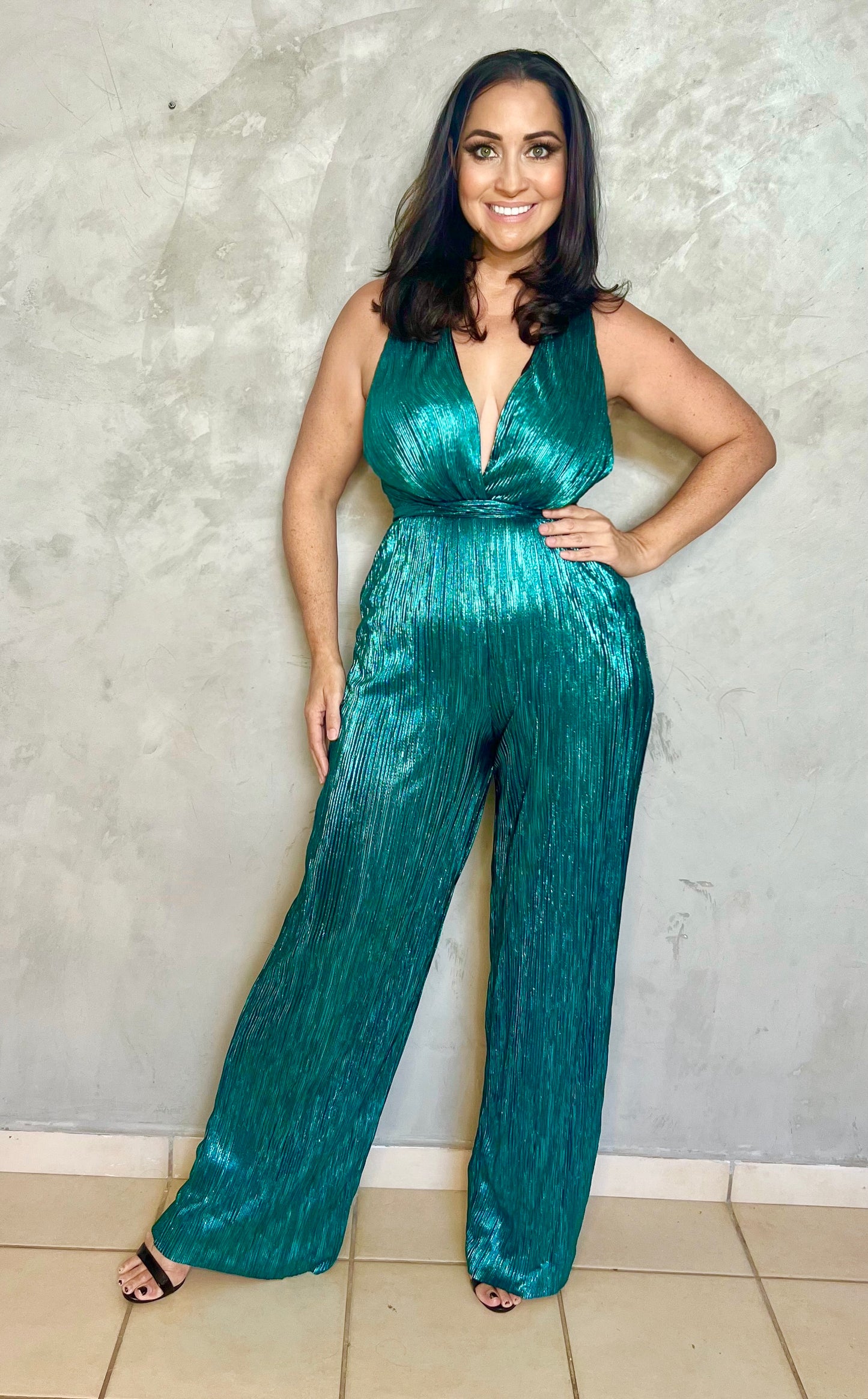 TEAL JUMPSUIT