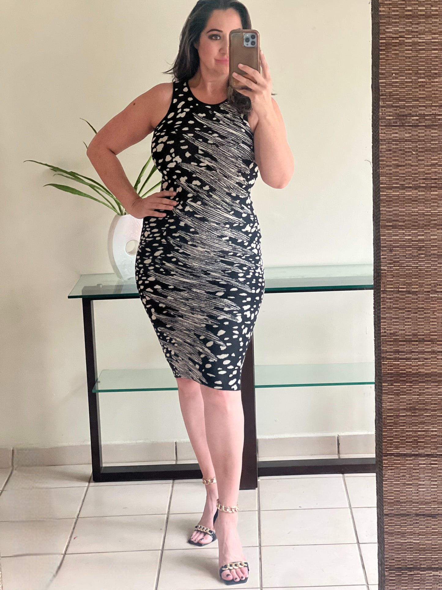 BLACK AND IVORY DRESS