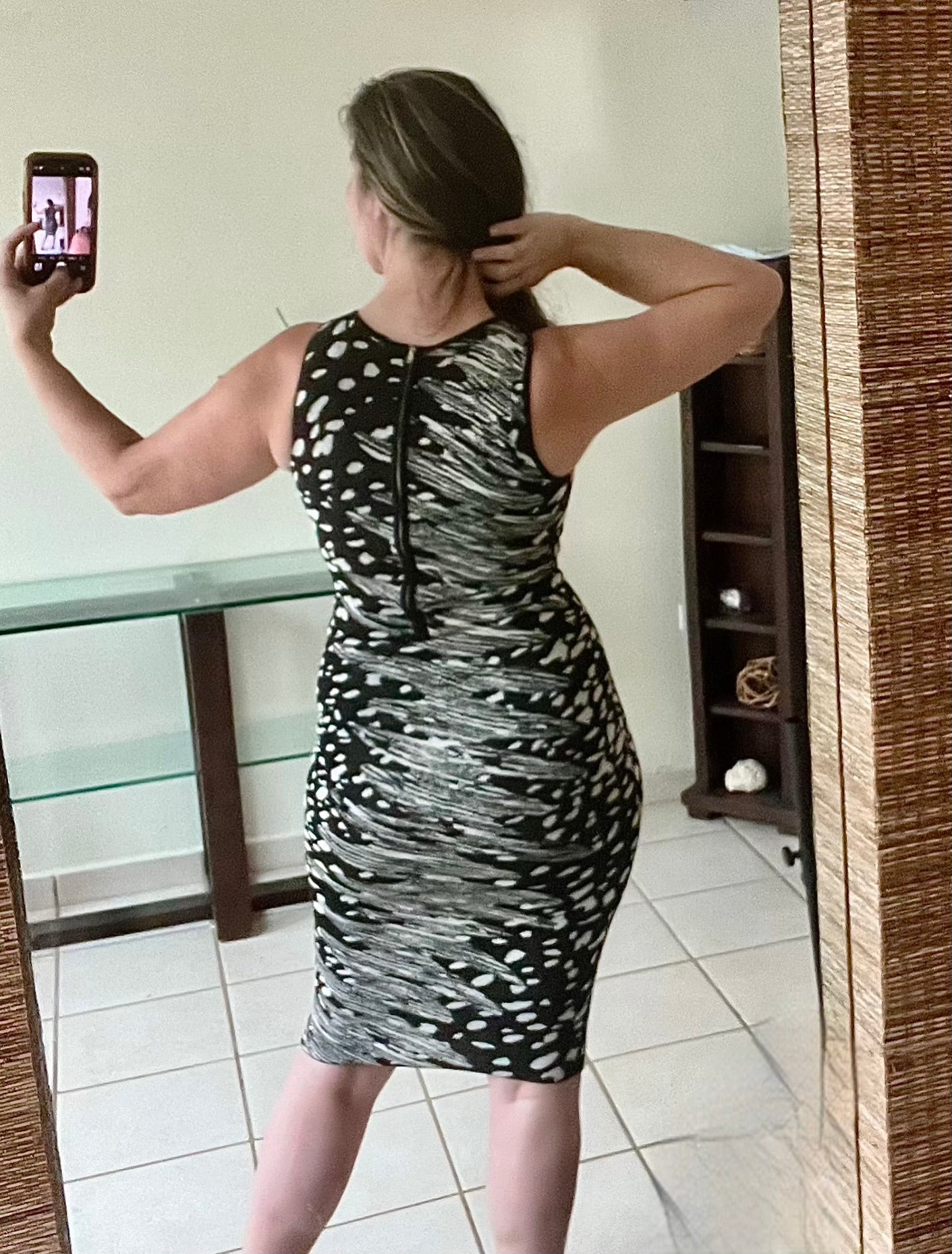 BLACK AND IVORY DRESS