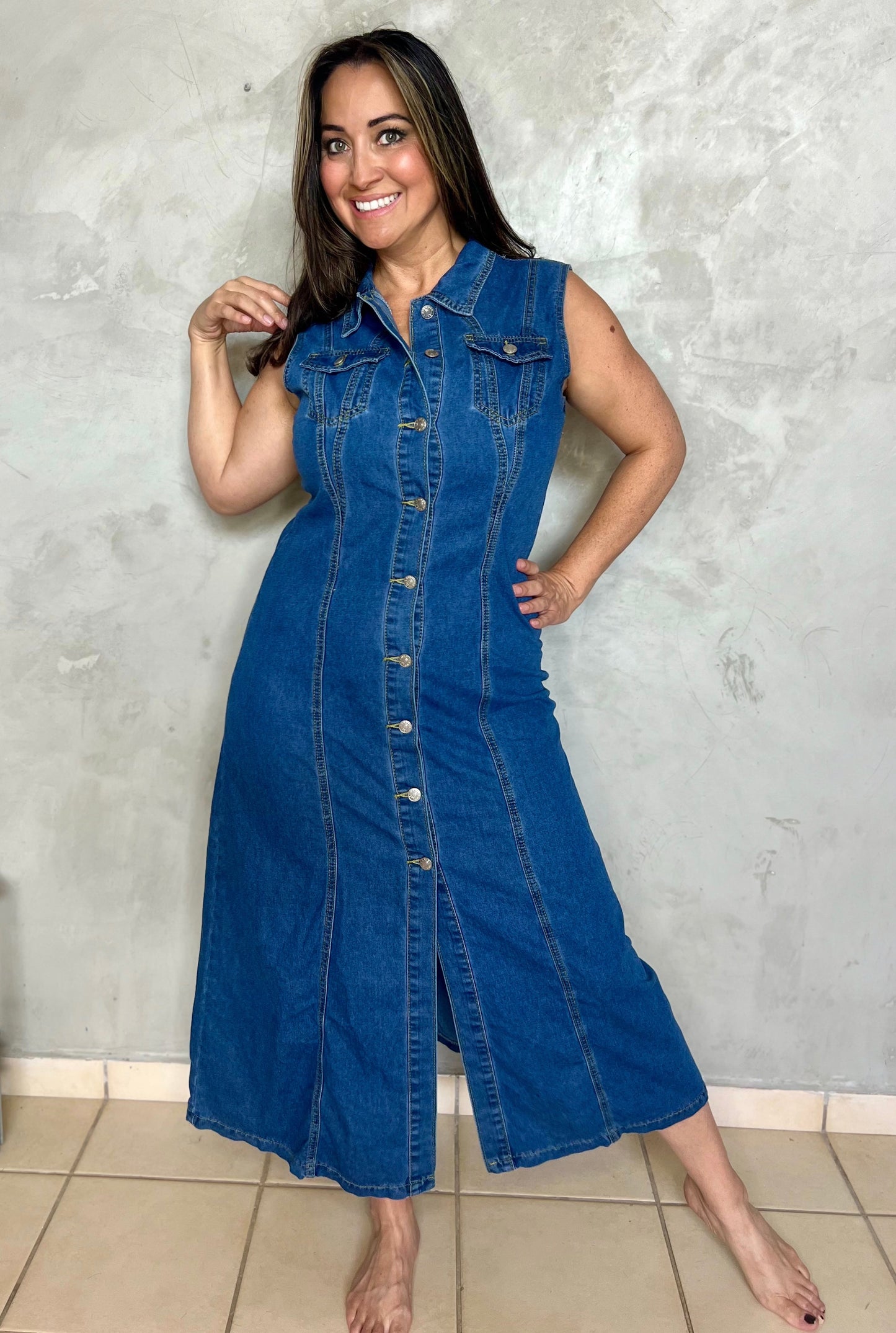 BLUE DENIM DRESS