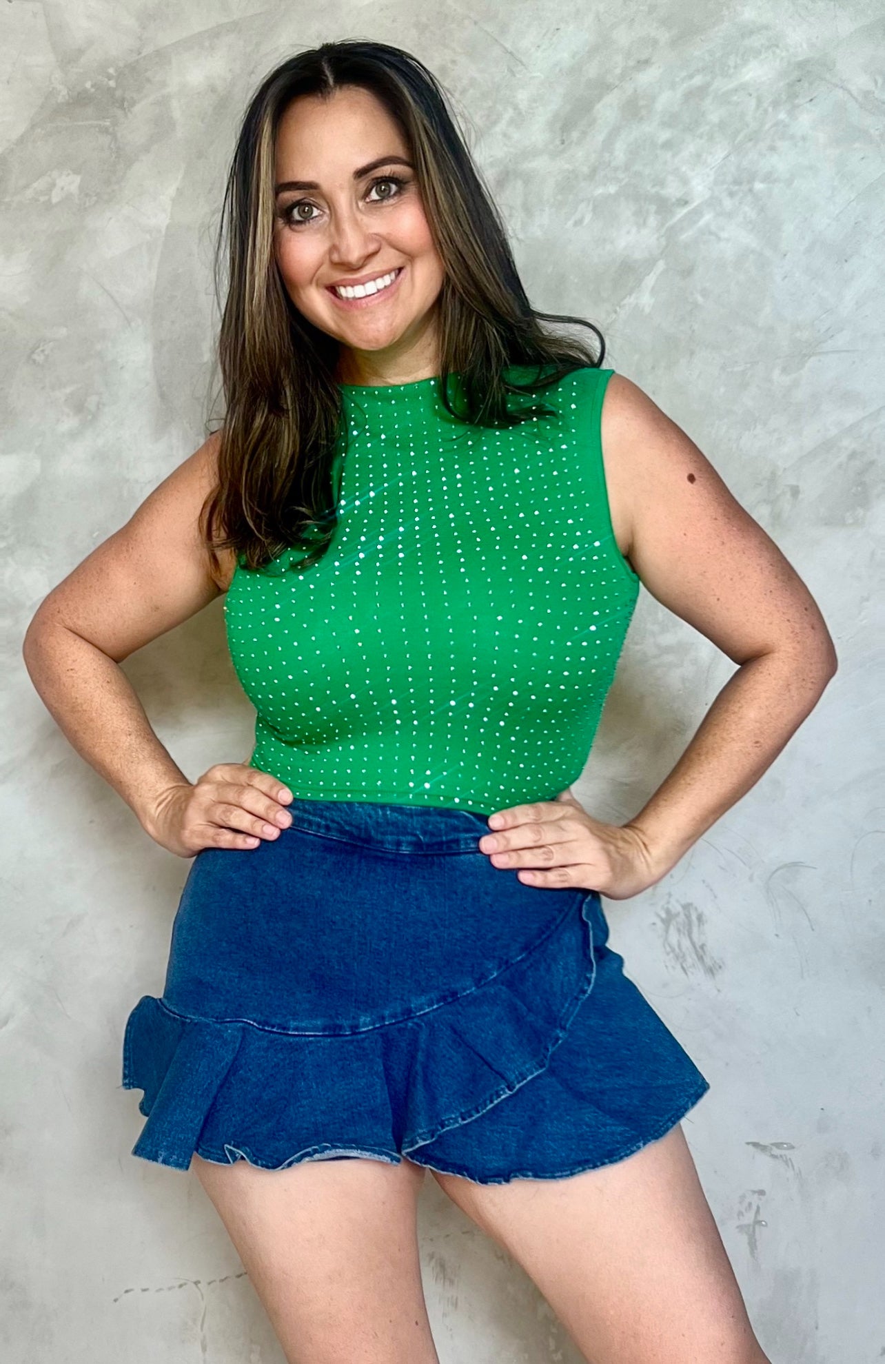 BLUE DENIM SKORT
