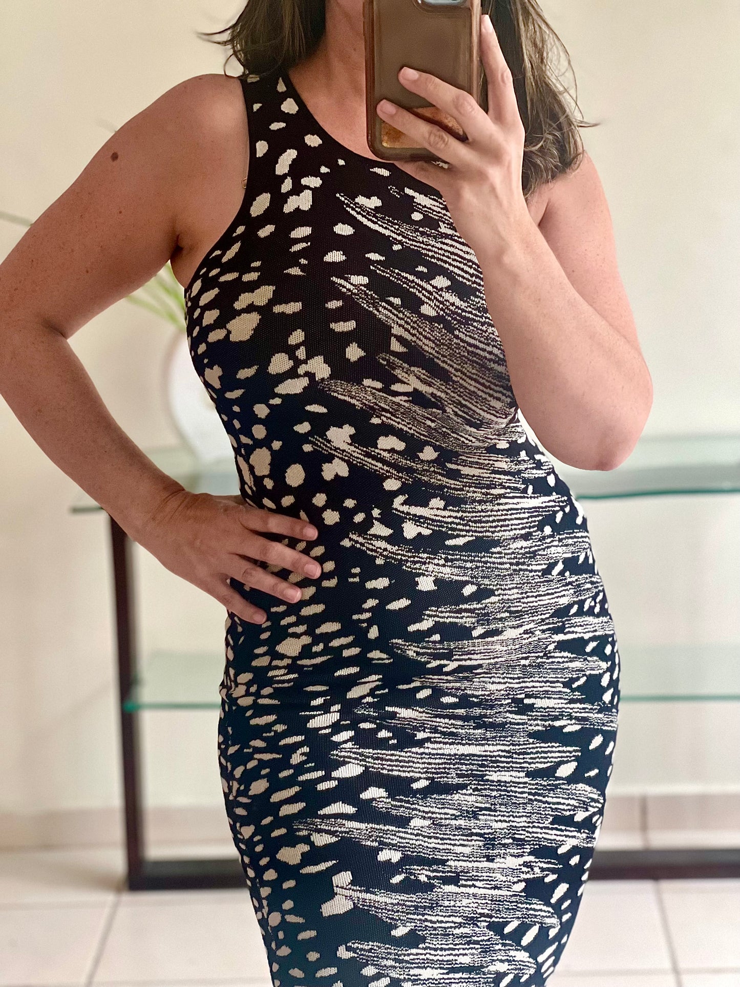 BLACK AND IVORY DRESS