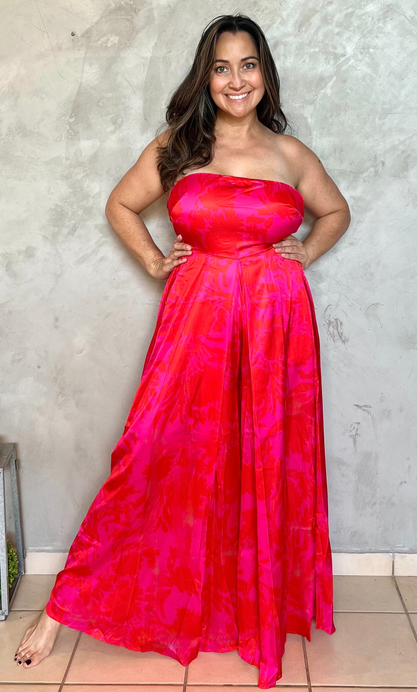 JUMPSUIT FUCHSIA AND ORANGE
