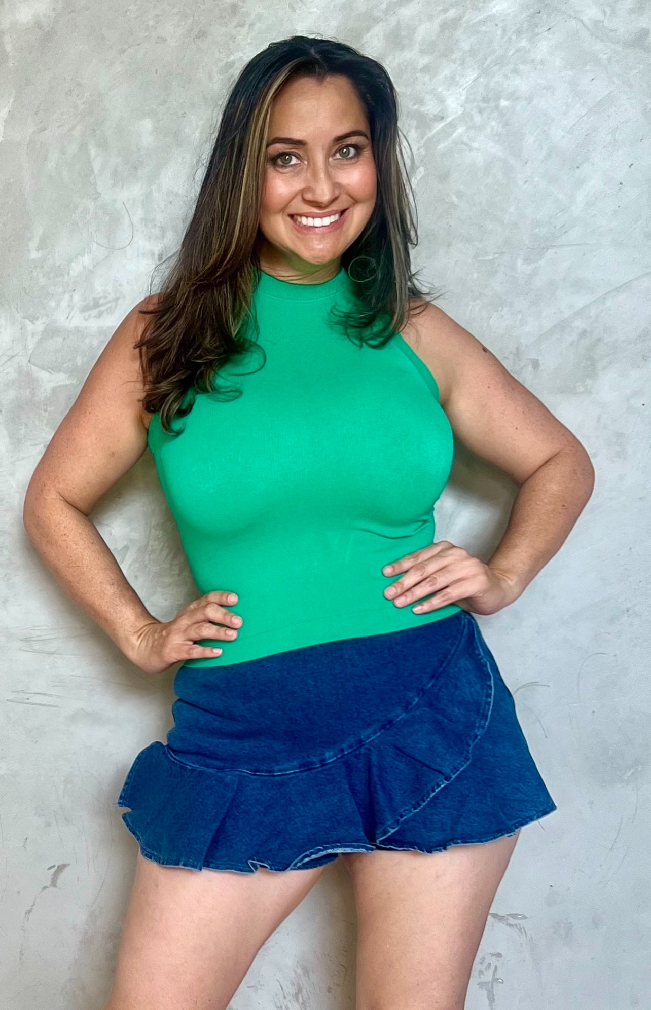 BLUE DENIM SKORT
