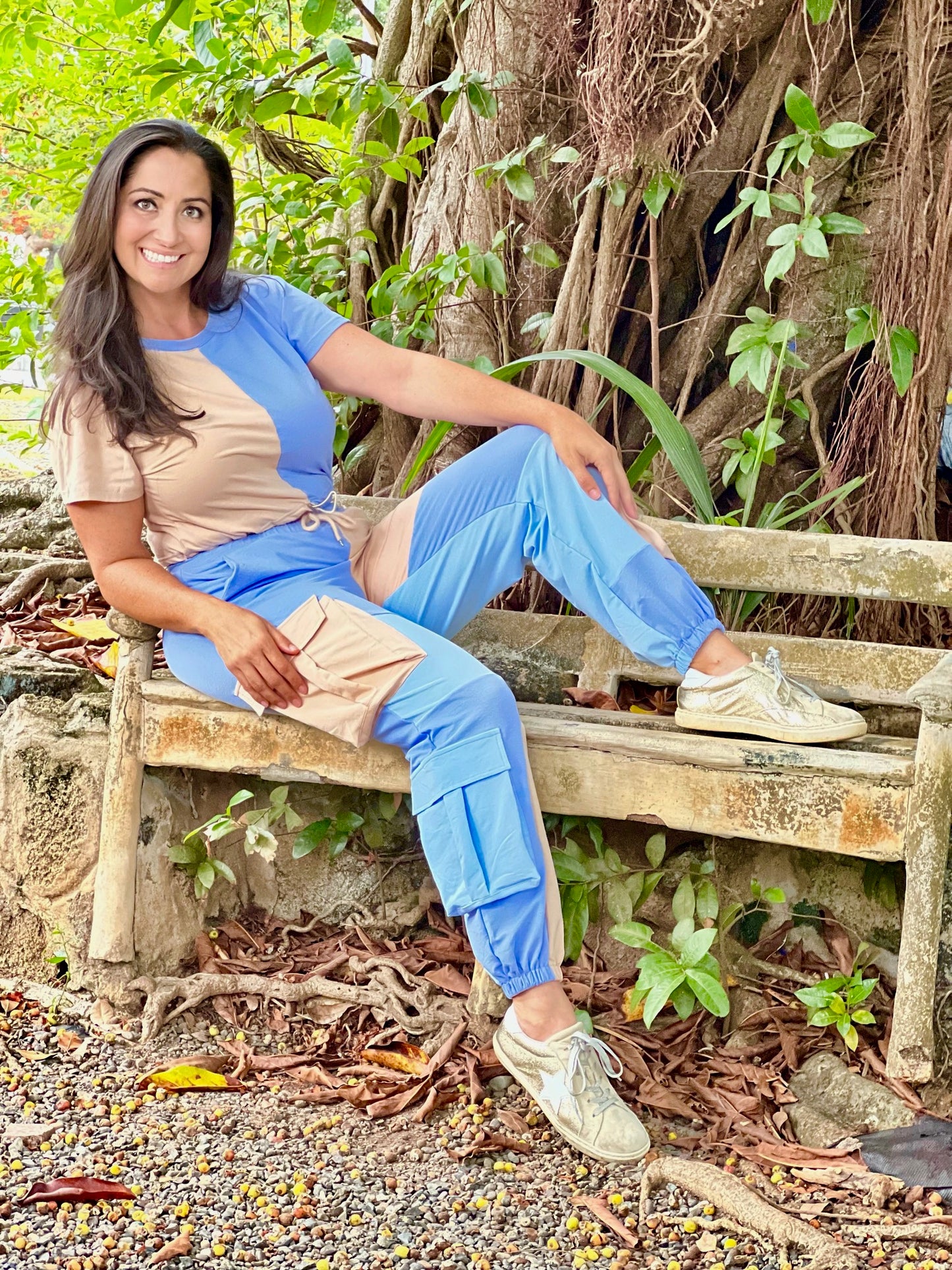 BLUE & NUDE JOGGER SET