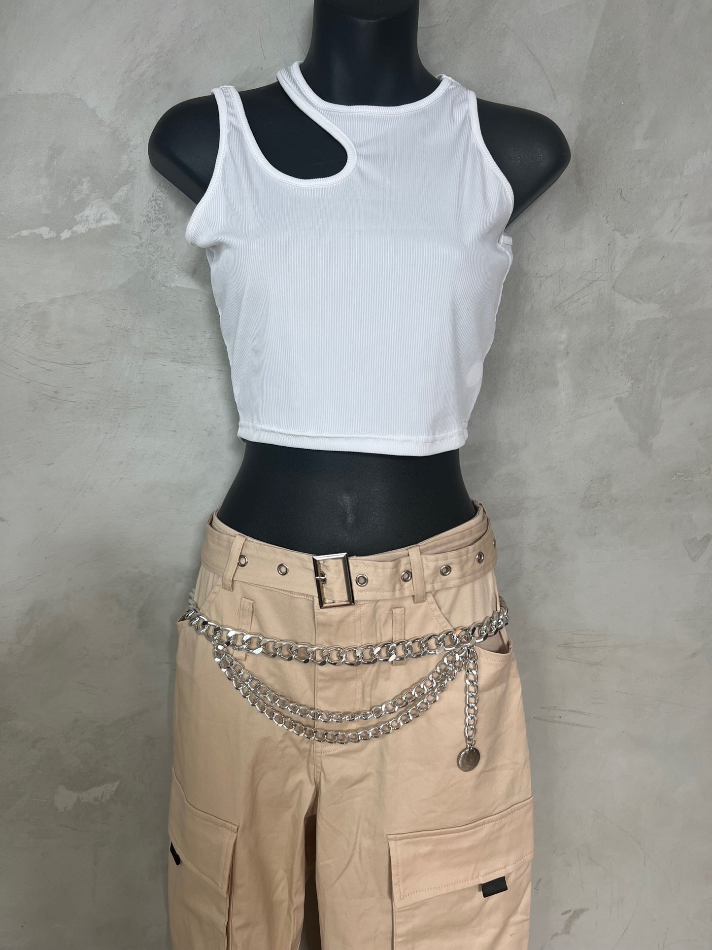 SALE - BEIGE CARGO JOGGERS