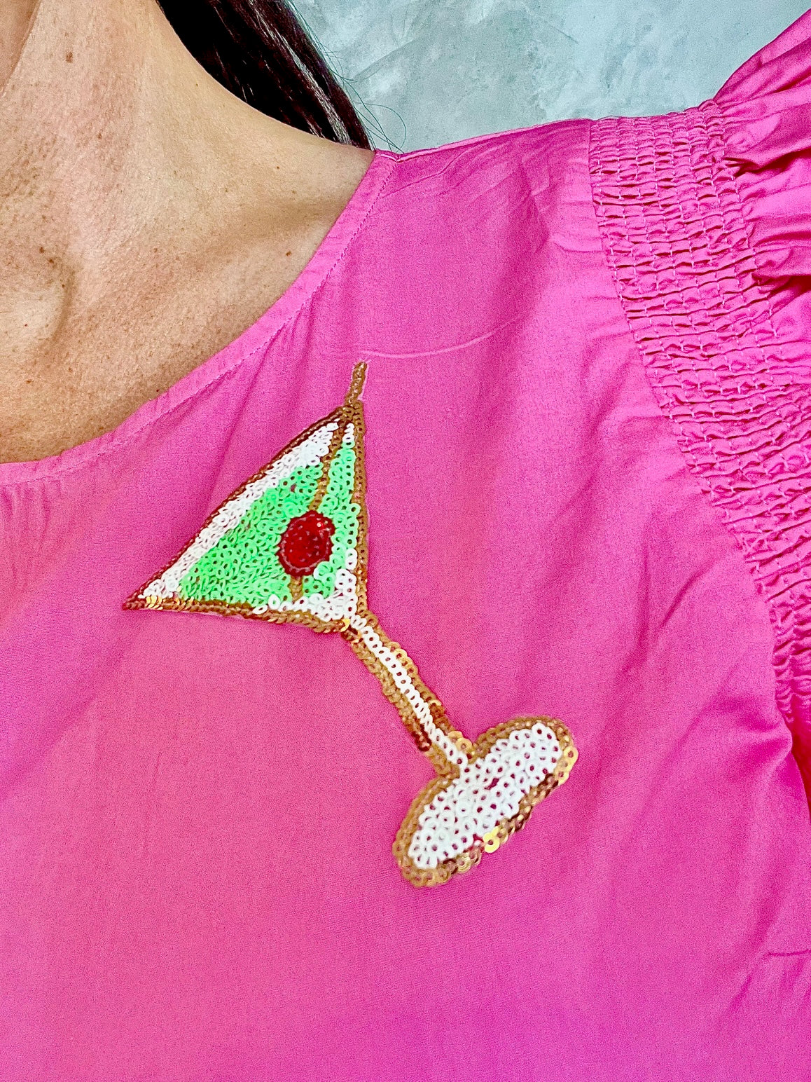 SHORT PINK DRESS WITH SEQUINS