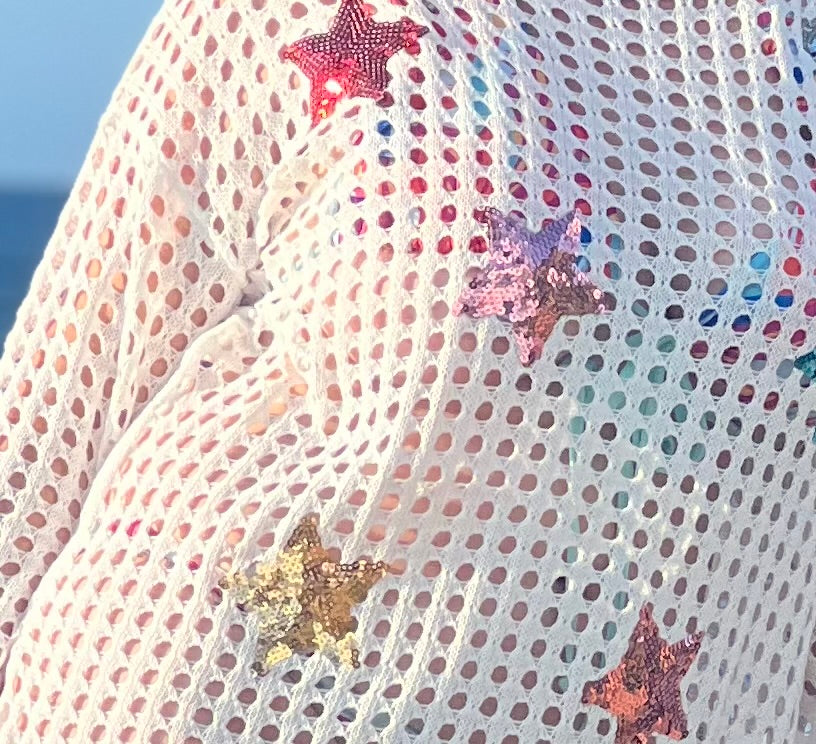 COVER UP BLANCO CON ESTRELLAS DE COLORES