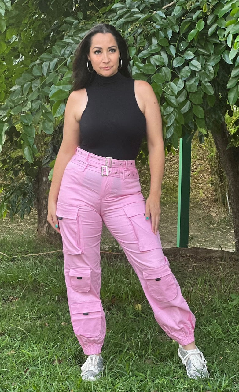 PINK CARGO JOGGERS