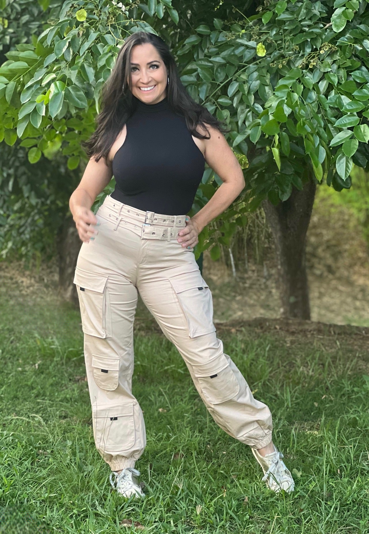 SALE - BEIGE CARGO JOGGERS