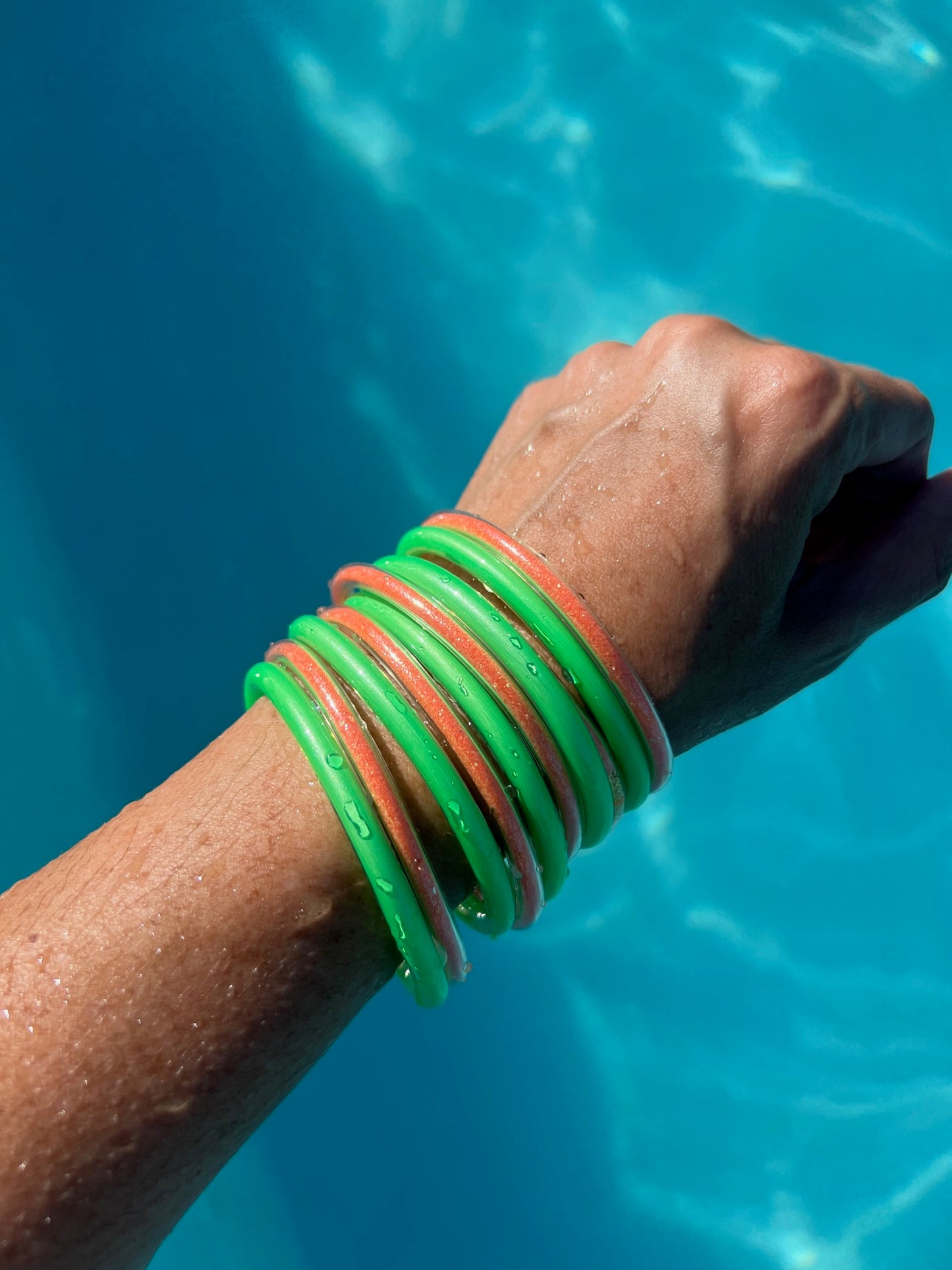 GREEN JELLY BANGLES